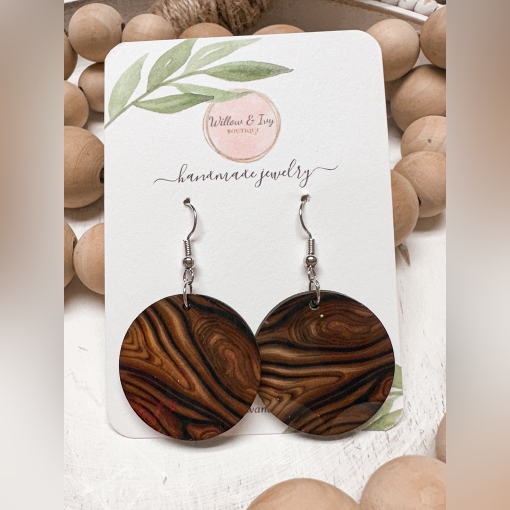NEW! Brown Wood Earrings